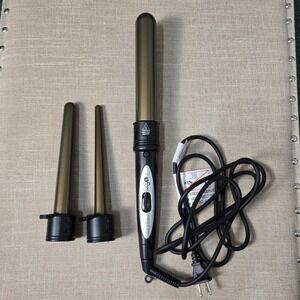Pretty In A Minute Interchangeable Curling Iron Wand 3 Barrels Titanium‎ Ceramic